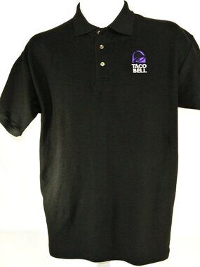 TACO BELL Black Polo Shirt Employee Uniform NEW Size M Medium